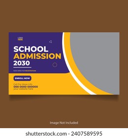 Back to school web banner post template