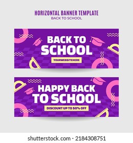 Back to School Web Banner for Social Media Horizontal Poster, banner, space area and background