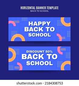 Back to School Web Banner for Social Media Horizontal Poster, banner, space area and background