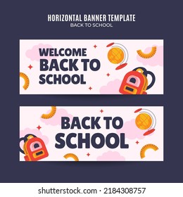 Back to School Web Banner for Social Media Horizontal Poster, banner, space area and background