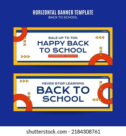 Back to School Web Banner for Social Media Horizontal Poster, banner, space area and background