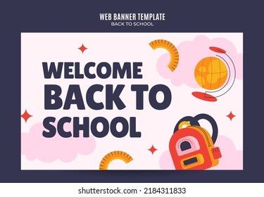 Zurück zur Schule Webbanner für Social-Media-Poster, Banner, Raum und Hintergrund