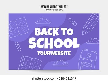 Back to School Web Banner for Social Media Poster, banner, space area and background