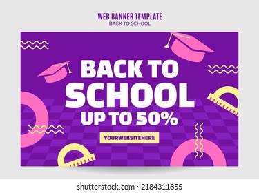 Back to School Web Banner for Social Media Poster, banner, space area and background