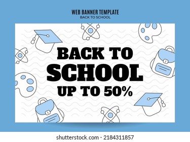 Back to School Web Banner for Social Media Poster, banner, space area and background