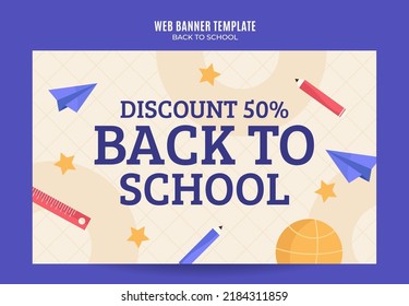 Back to School Web Banner for Social Media Poster, banner, space area and background