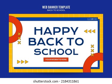 Back to School Web Banner for Social Media Poster, banner, space area and background