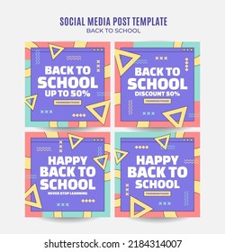 Back to School Web Banner for Social Media Square Poster, banner, space area and background