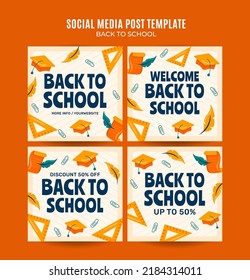 Back to School Web Banner for Social Media Square Poster, banner, space area and background