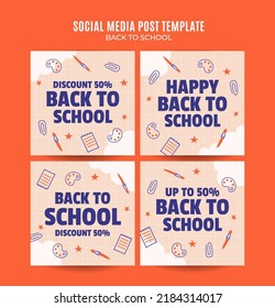 Back to School Web Banner for Social Media Square Poster, banner, space area and background