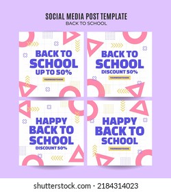 Back to School Web Banner for Social Media Square Poster, banner, space area and background