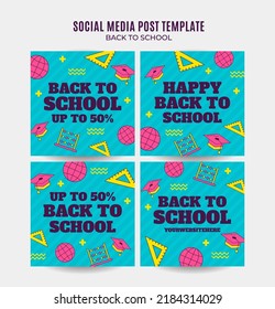 Back to School Web Banner for Social Media Square Poster, banner, space area and background
