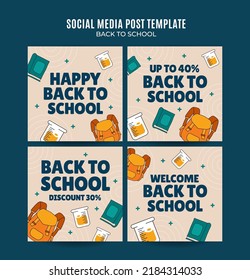 Back to School Web Banner for Social Media Square Poster, banner, space area and background
