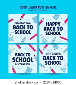 Back to School Web Banner for Social Media Square Poster, banner, space area and background