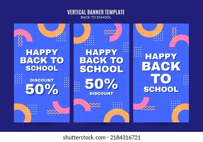 Back to School Web Banner for Social Media Vertical Poster, banner, space area and background