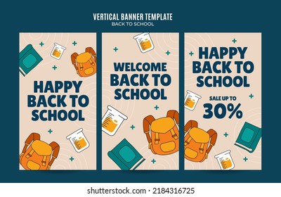 Back to School Web Banner for Social Media Vertical Poster, banner, space area and background