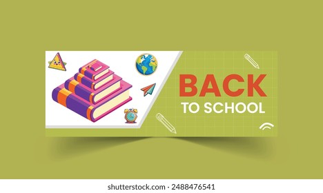Back to School web banner template, School Cover