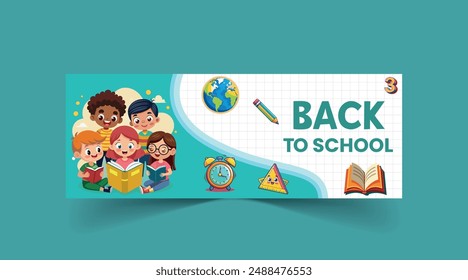 Back to School web banner template, School Cover
