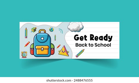 Back to School web banner template, School Cover