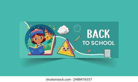 Back to School web banner template, School Cover