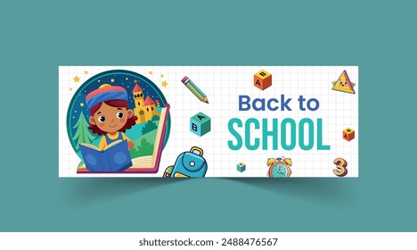 Back to School web banner template, School Cover