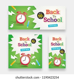 Back to school web banner templates