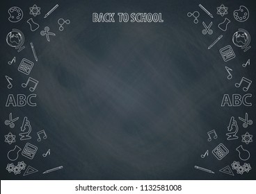 Back to school, Welcome to school with chalkboard background vector