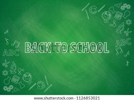Back to school, Welcome to school with chalkboard background vector