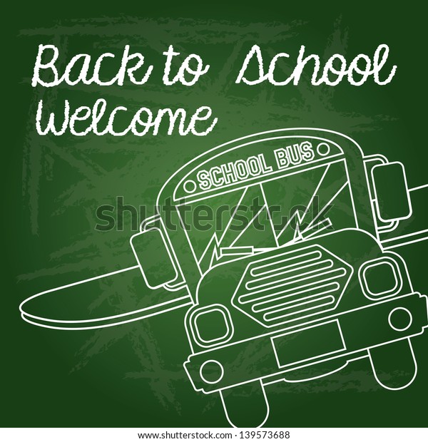 back to\
school welcome over green vector\
illustration