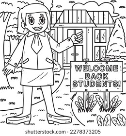 Página Volver A La Escuela Bienvenida De Nuevo Estudiantes Colorando