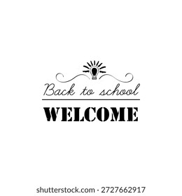 Diseño de texto de bienvenida de regreso a la escuela