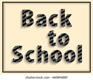 Back to school. Welcome text music notes. First day of school.  Musical vector background.