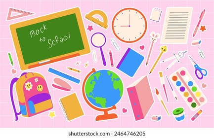 Back to School: Whimsical Classroom Essentials stickers. set