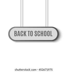 Back to school. White poster on white background. Banner. Vector illustration.