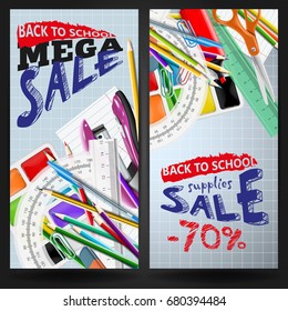 Back to School wholesale ad vector illustration for advertising design