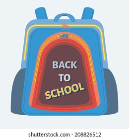 "Back to school"  word in school bag.Vector EPS10 