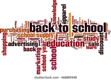 Back to school word cloud concept. Vector illustration
