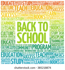 Back to School word cloud, education concept background