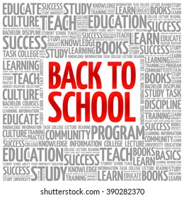 Back to School word cloud, education concept background