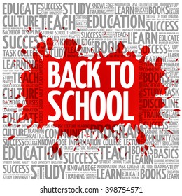 Back to School word cloud, education concept