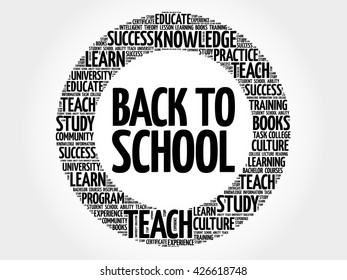 Back to School word cloud, education concept