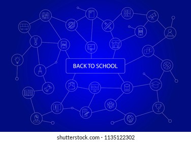 Back to school word with icons	