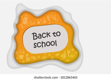 back to school wording with frame of paper cut