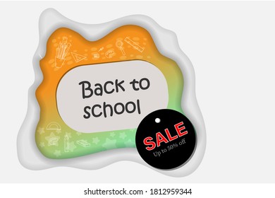 back to school wording with frame of paper cut