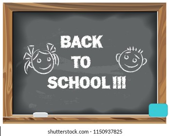 Back to School written chalk on a blackboard.