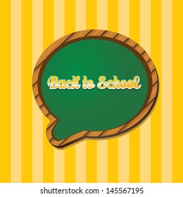 Back to school, written on blackboard with chalk, vector illustration.