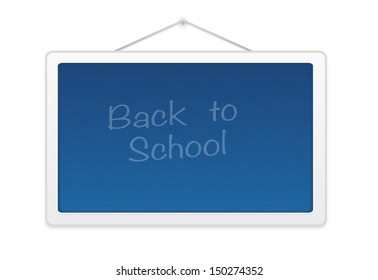 Back to school, written on blackboard with chalk, vector illustration.