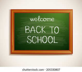 Back to school written on blackboard