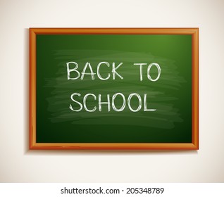 Back to school written on blackboard