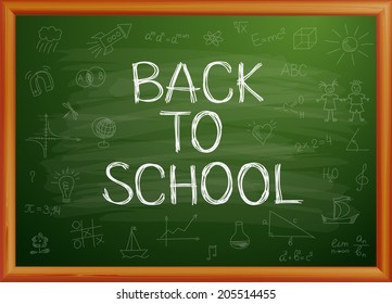 Back to school written on blackboard